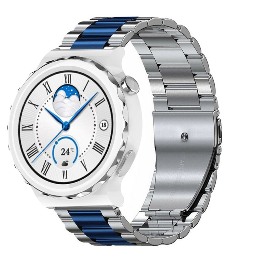 Strap-it Strap-it Bracelet acier Huawei Watch GT 3 Pro 43mm (argent/bleu)