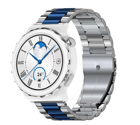 Strap-it Bracelet acier Huawei Watch GT 3 Pro 43mm (argent/bleu)