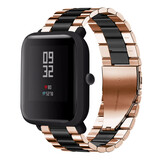 Strap-it Bracelet acier Xiaomi Amazfit Bip (or rose/noir)