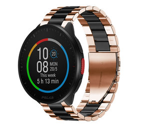 Strap-it Bracelet acier Polar Pacer (or rose/noir)