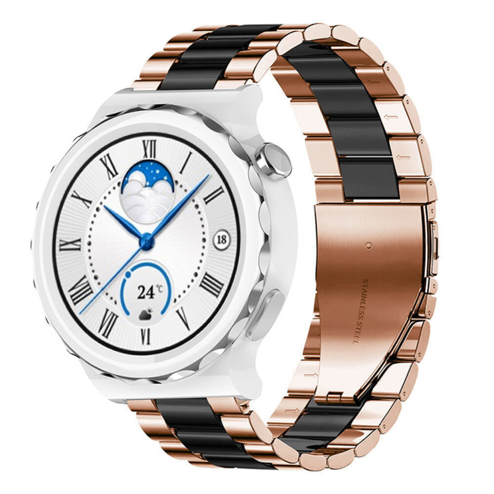 Strap-it Strap-it Bracelet acier Huawei Watch GT 3 Pro 43mm (or rose/noir)