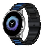 Strap-it Bracelet acier Samsung Galaxy Watch Active (noir/bleu)