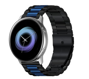 Strap-it Bracelet acier Samsung Galaxy Watch Active (noir/bleu)