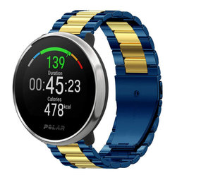 Strap-it Bracelet acier Polar Ignite (bleu/or)