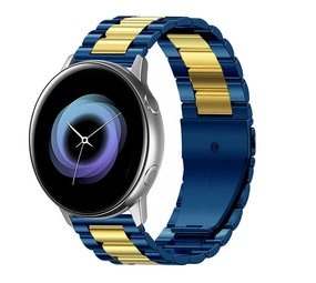 Strap-it Bracelet acier Samsung Galaxy Watch Active (bleu/or)