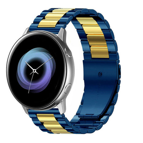 Strap-it Strap-it Bracelet acier Samsung Galaxy Watch Active (bleu/or)