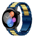 Strap-it Bracelet acier Huawei Watch GT 3 42mm (bleu/or)