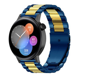 Strap-it Bracelet acier Huawei Watch GT 3 42mm (bleu/or)