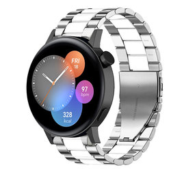 Strap-it Bracelet acier Huawei Watch GT 3 42mm (argent/blanc)