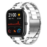 Strap-it Bracelet acier Xiaomi Amazfit GTS (argent/blanc)
