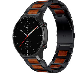 Strap-it Bracelet bois/acier Amazfit GTR 2 (noir)