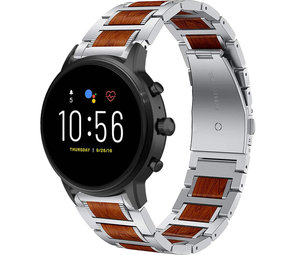 Strap-it Bracelet bois/acier Fossil Gen 5 (argent)