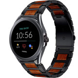 Strap-it Bracelet bois/acier Fossil Gen 5e 44mm (noir)