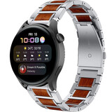 Strap-it Bracelet bois/acier Huawei Watch 3 (Pro) (argent)