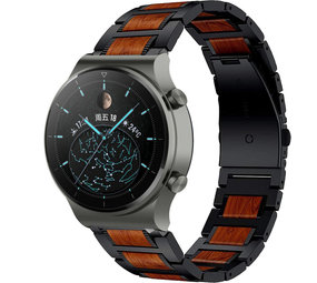 Strap-it Bracelet bois/acier Huawei Watch GT 2 Pro (noir)