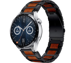 Strap-it Bracelet bois/acier Huawei Watch GT 3 46mm (noir)