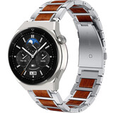 Strap-it Bracelet bois/acier Huawei Watch GT 3 Pro 46mm (argent)
