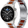 Strap-it Strap-it Bracelet bois/acier Huawei Watch GT 3 Pro 46mm (argent) Strap-it Strap-it Bracelet bois/acier Huawei Watch GT 3 Pro 46mm (argent)