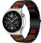 Strap-it Strap-it Bracelet bois/acier Huawei Watch GT 3 Pro 46mm (noir)