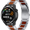 Strap-it Strap-it Bracelet bois/acier Huawei Watch GT Runner (argent) Strap-it Strap-it Bracelet bois/acier Huawei Watch GT Runner (argent)