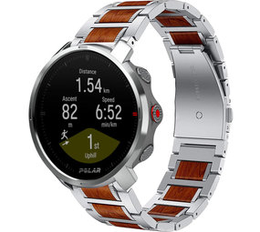 Strap-it Bracelet bois/acier Polar Grit X (argent)