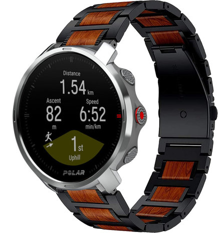 Strap-it Strap-it Bracelet bois/acier Polar Grit X (noir)