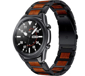Strap-it Bracelet bois/acier Samsung Galaxy Watch 3 45mm (noir)