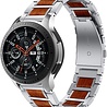 Strap-it Strap-it Bracelet bois/acier Samsung Galaxy Watch 46mm (argent) Strap-it Strap-it Bracelet bois/acier Samsung Galaxy Watch 46mm (argent)