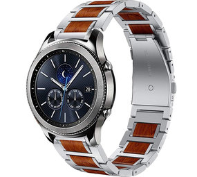 Strap-it Bracelet bois/acier Samsung Gear S3 (argent)