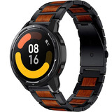 Strap-it Bracelet bois/acier Xiaomi Watch S1 (noir)