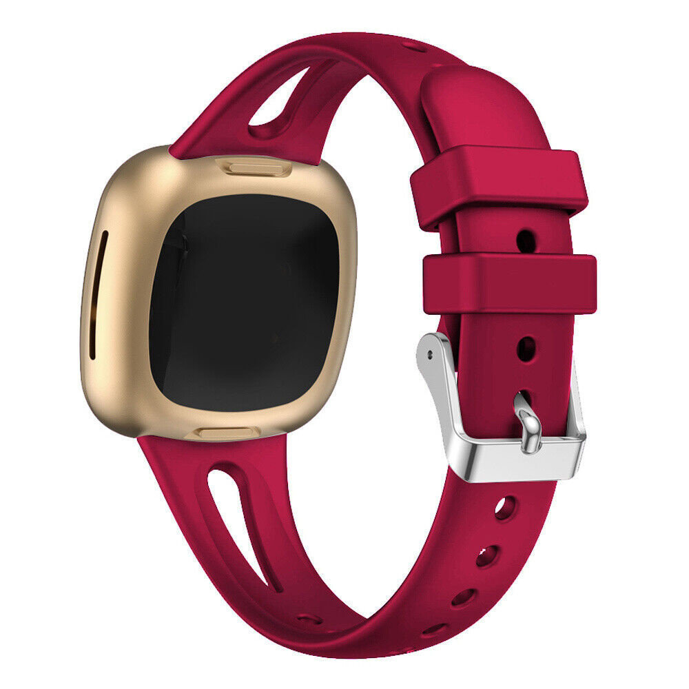Strap-it Strap-it Bracelet silicone de luxe Fitbit Sense (rose-rouge)