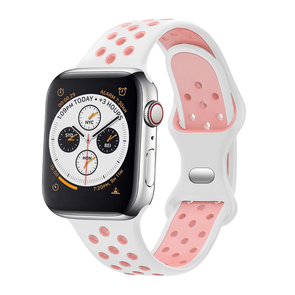 Strap-it Strap-it Bracelet Apple Watch sport (blanc/rose)