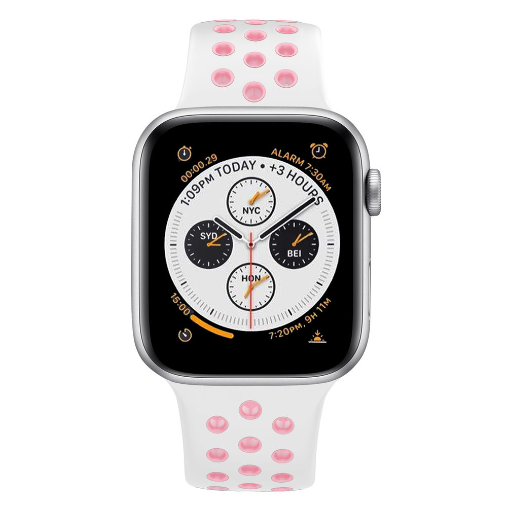 Strap-it Strap-it Bracelet Apple Watch sport (blanc/rose)