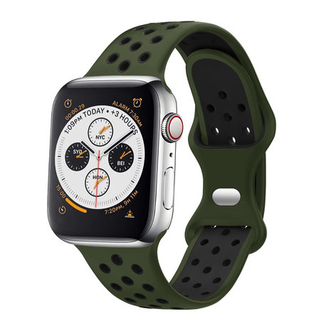 Strap-it Strap-it Bracelet Apple Watch sport (vert olive/noir)