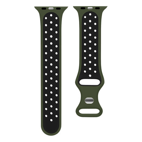Strap-it Strap-it Bracelet Apple Watch sport (vert olive/noir)