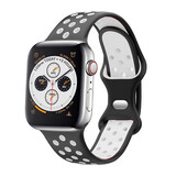 Strap-it Bracelet Apple Watch sport (noir/blanc)