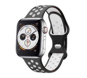 Strap-it Bracelet Apple Watch sport (noir/blanc)
