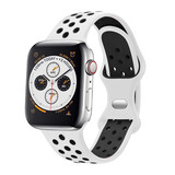 Strap-it Bracelet Apple Watch sport (blanc/noir)
