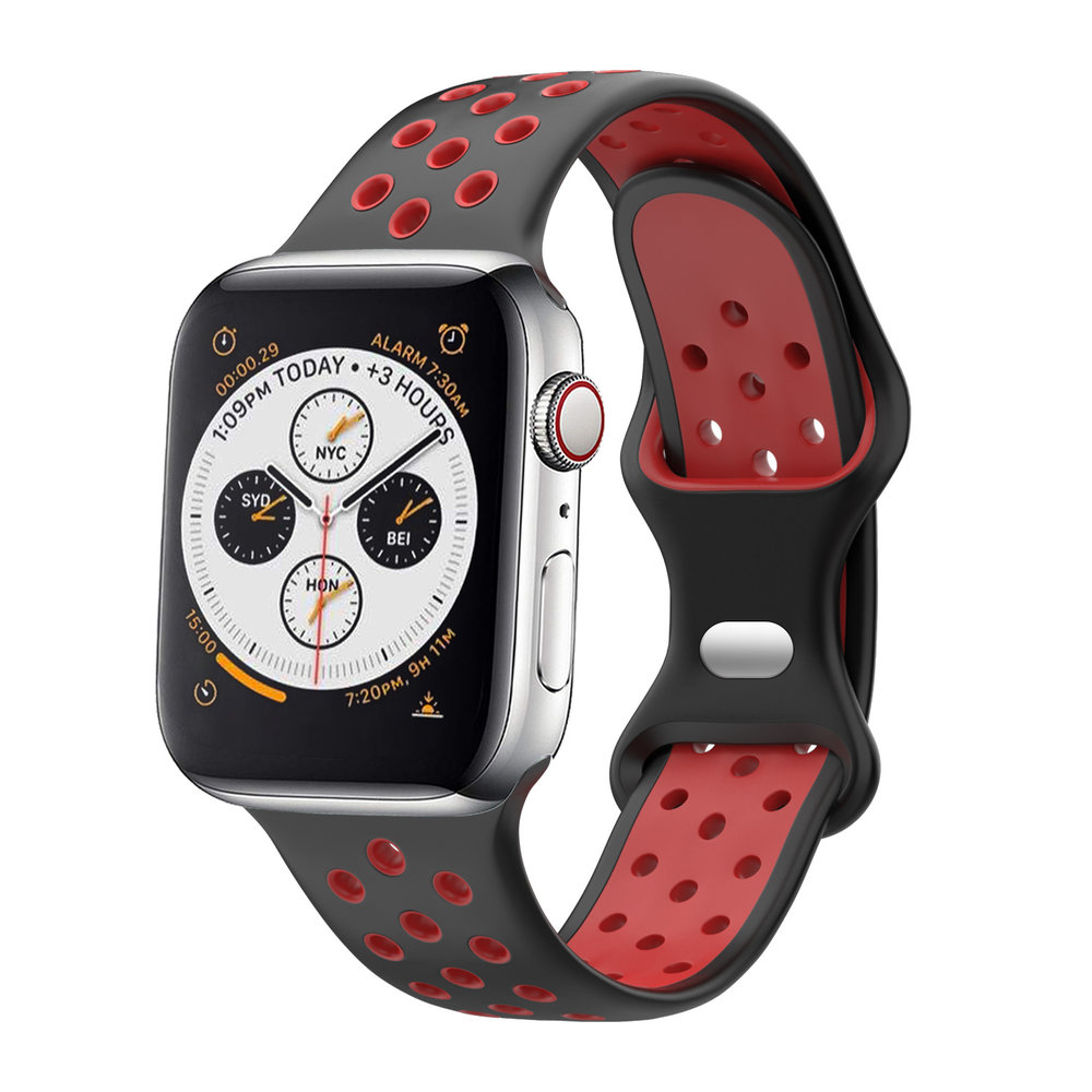 Strap-it Strap-it Bracelet Apple Watch sport (noir/rouge)