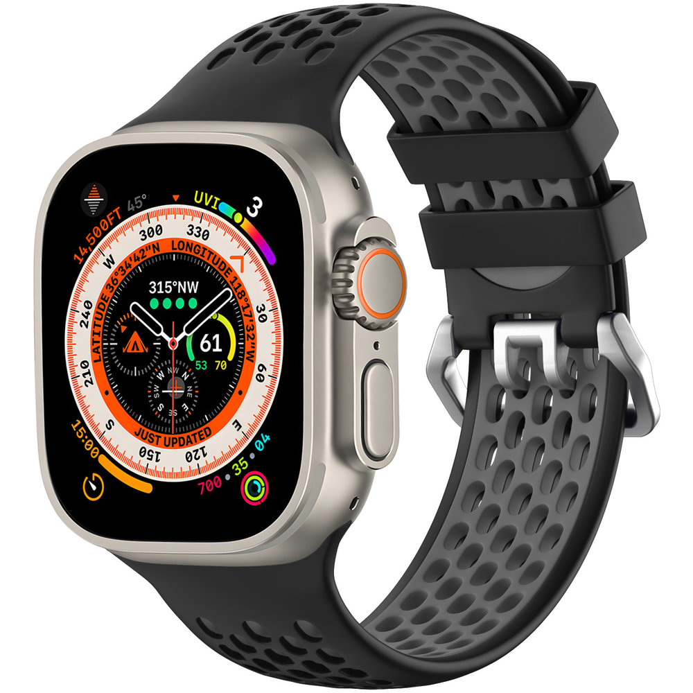 Strap-it Strap-it Bracelet à boucle sport Apple Watch (noir/gris) Strap-it Strap-it Bracelet à boucle sport Apple Watch (noir/gris)