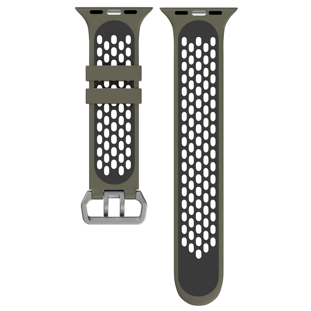 Strap-it Strap-it Bracelet à boucle sport Apple Watch (vert armée/noir)