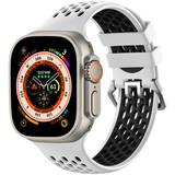 Strap-it Bracelet à boucle sport Apple Watch (blanc/noir)