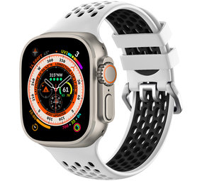 Strap-it Bracelet à boucle sport Apple Watch (blanc/noir)