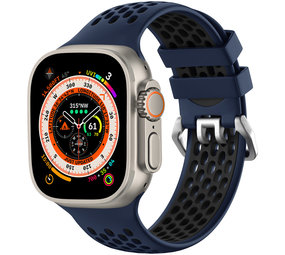 Strap-it Bracelet à boucle sport Apple Watch (bleu foncé/noir)