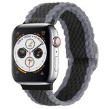 Strap-it Bracelet Apple Watch nylon tissé réglable (noir/gris)