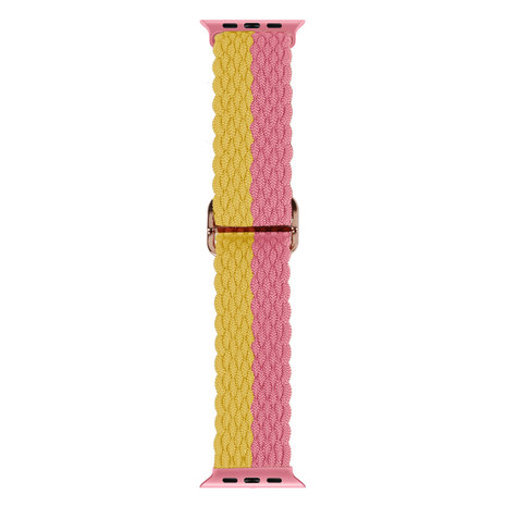 Strap-it Strap-it Bracelet Apple Watch nylon tissé réglable (jaune/rose) Strap-it Strap-it Bracelet Apple Watch nylon tissé réglable (jaune/rose)