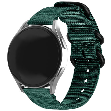 Strap-it Strap-it Bracelet nylon boucle Samsung Galaxy Watch 5 44mm (vert foncé)