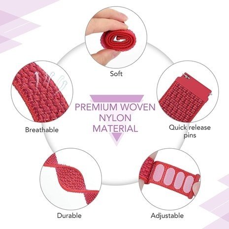 Strap-it Strap-it Bracelet nylon Polar Ignite 3 (rouge foncé)