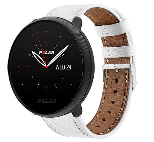 Strap-it Strap-it Bracelet cuir Polar Ignite 3 (blanc)