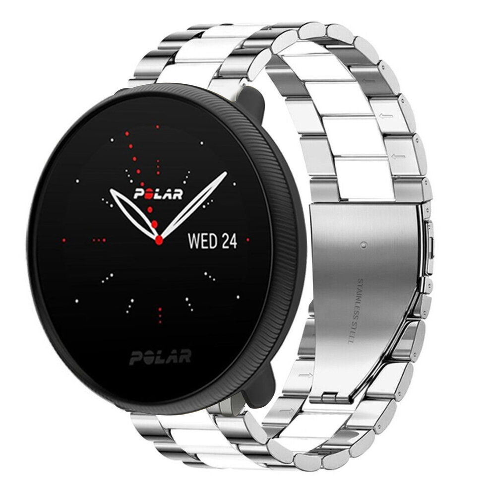 Strap-it Strap-it Bracelet acier Polar Ignite 3 (argent/blanc) Strap-it Strap-it Bracelet acier Polar Ignite 3 (argent/blanc)